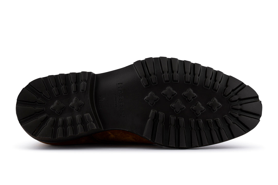 Doppia fibbia in camoscio tabacco