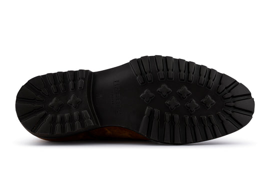 Doppia fibbia in camoscio tabacco