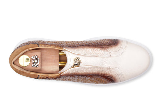 Briefs de la fourchette en cuir entrelacé