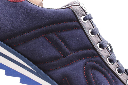 Zapatillas de deporte en gamuza y pitón