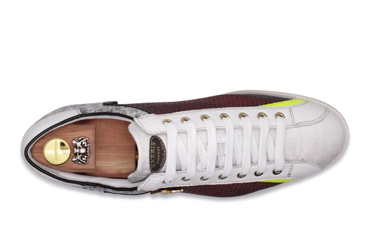 Traforato Effect Leather Sneakers et Crocodile Printing