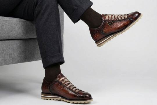 Sneakers in vera pelle di alligatore