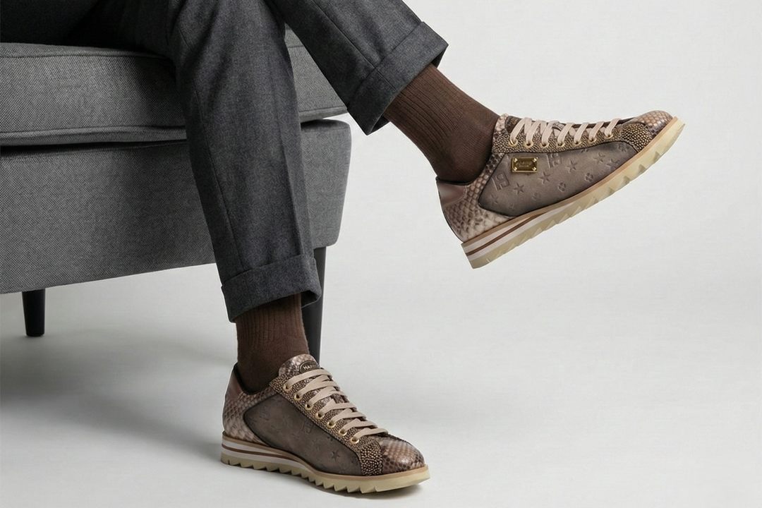 Zapatillas de ante y pitón