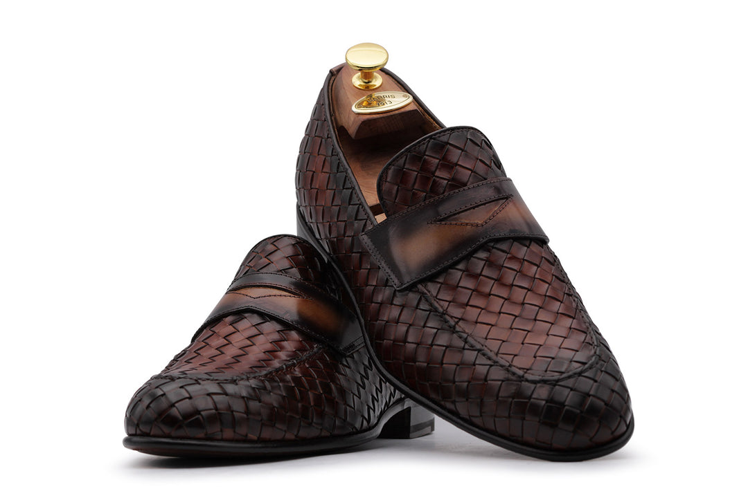 Loafer aus geflochtenem Leder