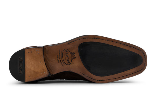 Mocassino con pon pon in pelle scamosciata sfumata a mano