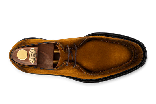 Suede lace-up with hand stitching