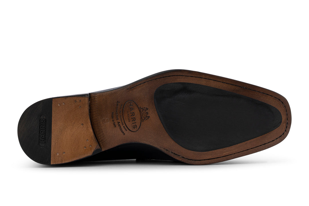 Printed leather moccasin