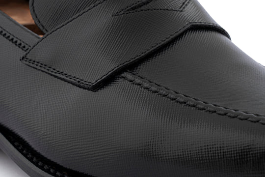 Printed leather moccasin