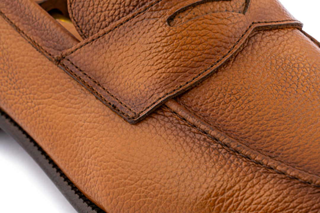 Mocassino in pelle morbida effetto alce