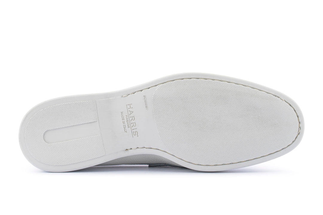 Mocassino in pelle morbida effetto alce e suola in gomma