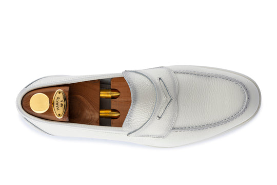 Mocassino in pelle morbida effetto alce e suola in gomma