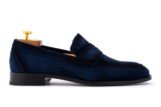 Mocassino in suede anticato a mano