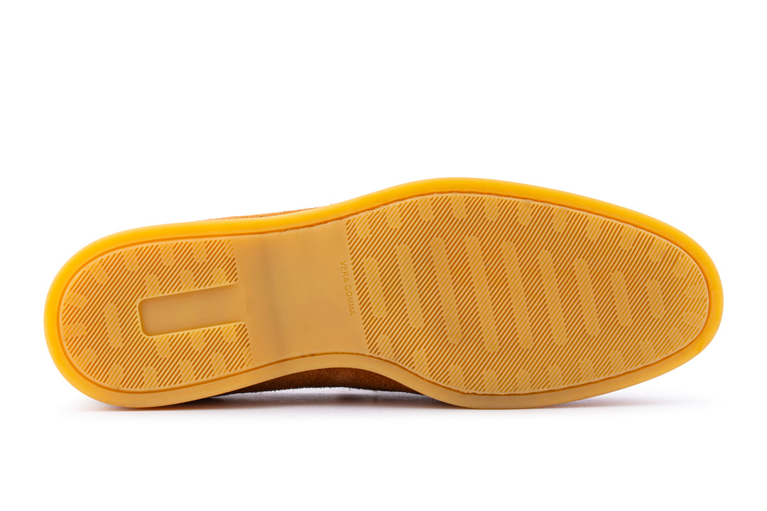 Mocassino in suede e suola in gomma