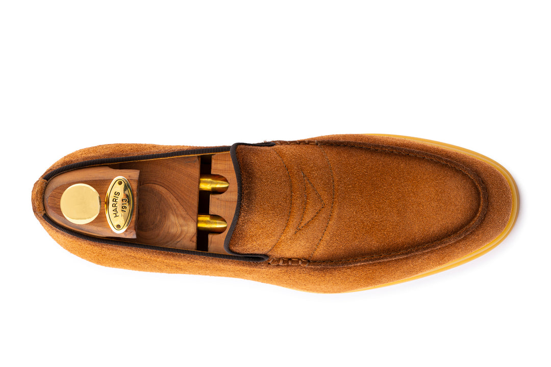 Mocassino in suede e suola in gomma