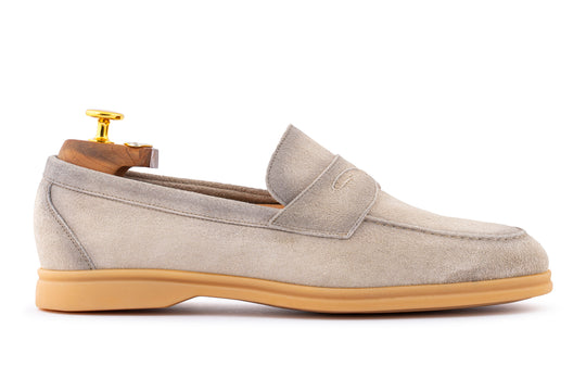 Mocassino in suede e suola in gomma