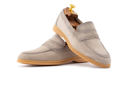Mocassino in suede e suola in gomma