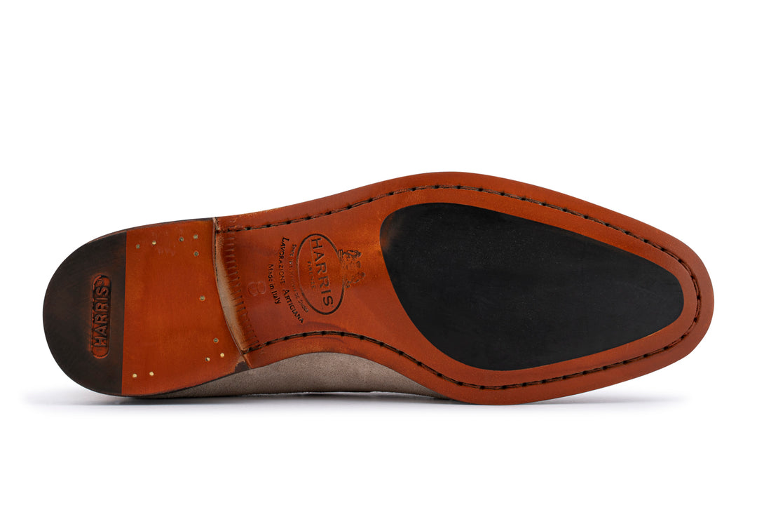 Mocassino in suede con pon pon Beige