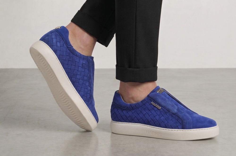 Slip-on-Sneaker aus gewebtem Leder