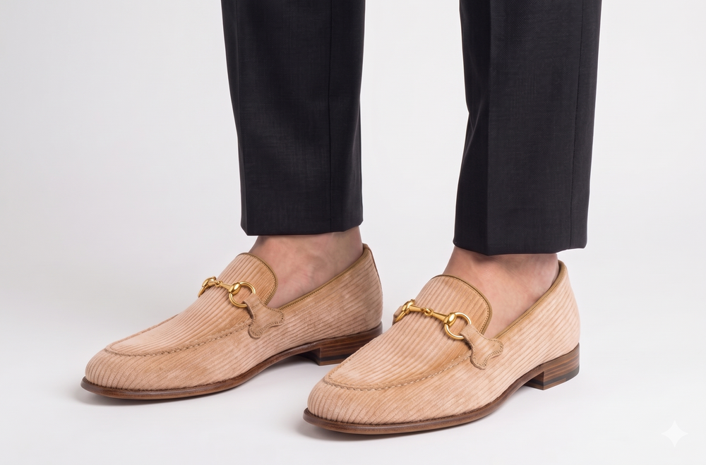 Mocasín ante rayas con trabilla