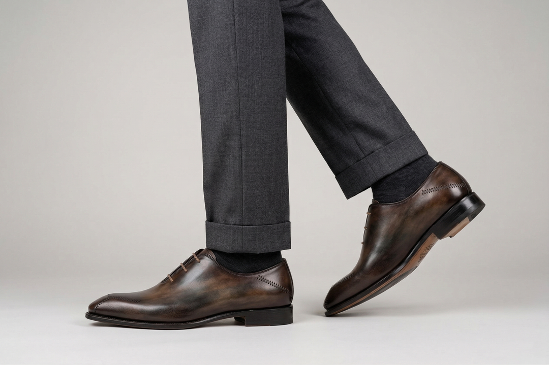 Handbemalte Brogues mit Handnaht