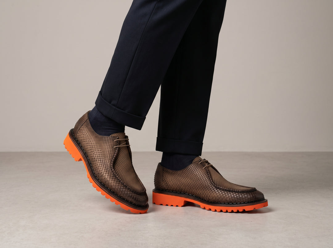 Chaussures à lacets Asiago Python - Marron