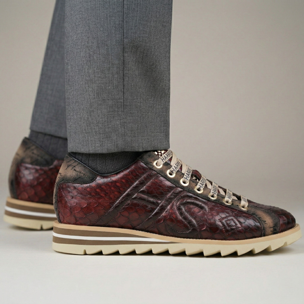 Baskets en cuir python