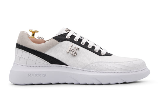 Sneaker In Pelle Con Stampa Coccodrillo