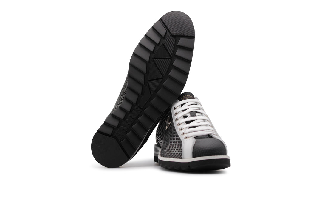 Metal effect leather sneakers