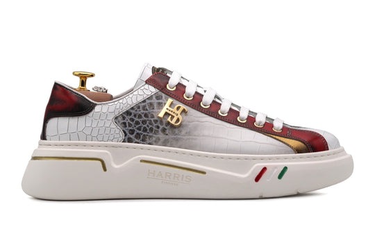 Crocodrillo printed leather sneakers