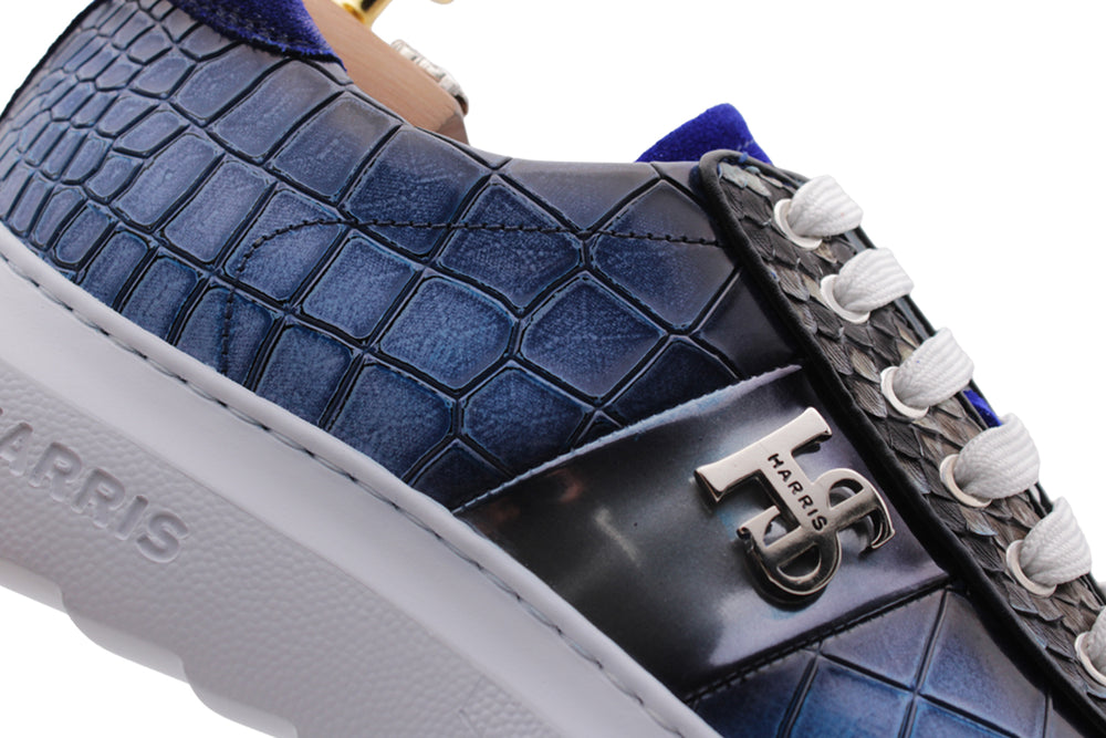 Sneakers de efecto de cocodrilo y piel de pitón