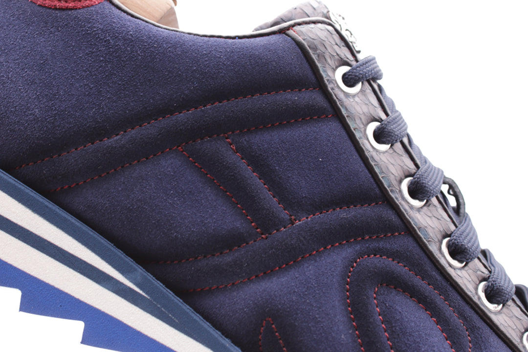 Sneaker in suede e pitone