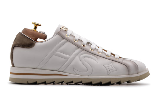 Sneaker in pelle con dettagli sfumati