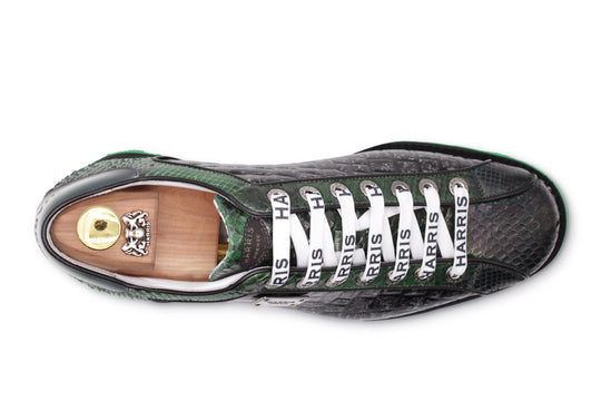 Sneaker in pitone ed effetto coccodrillo
