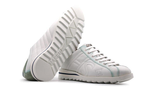 Sneakers in pelle con dettagli sfumati