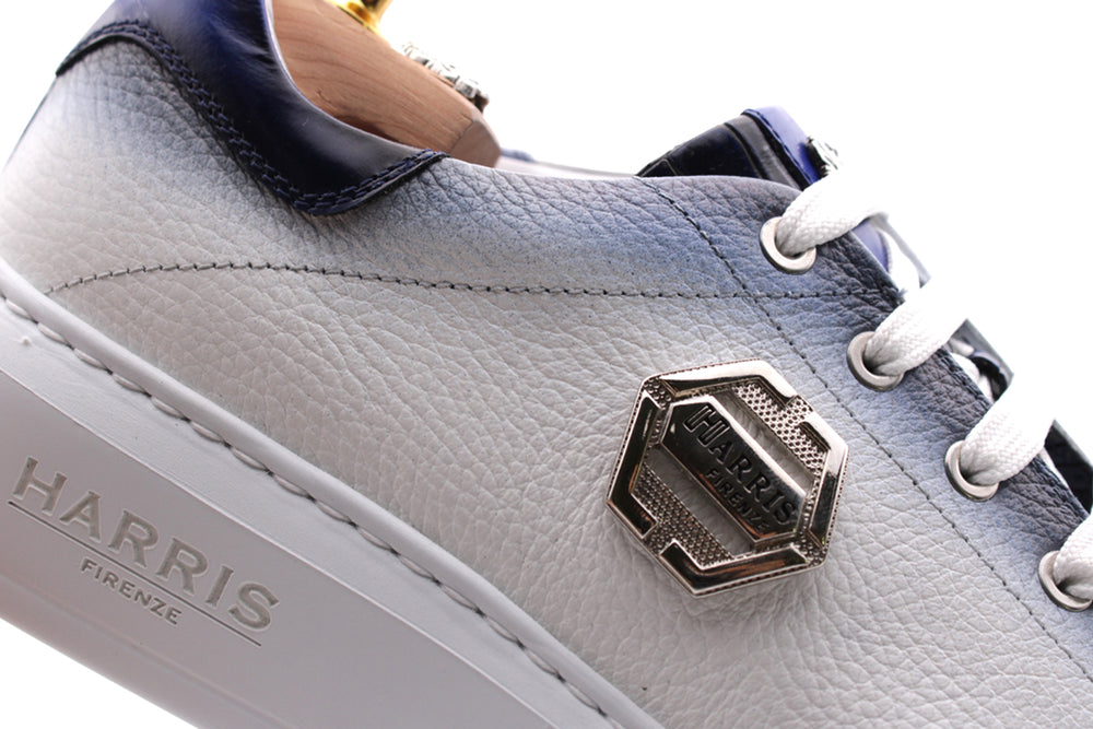 Sneaker bianca in pelle sfumata