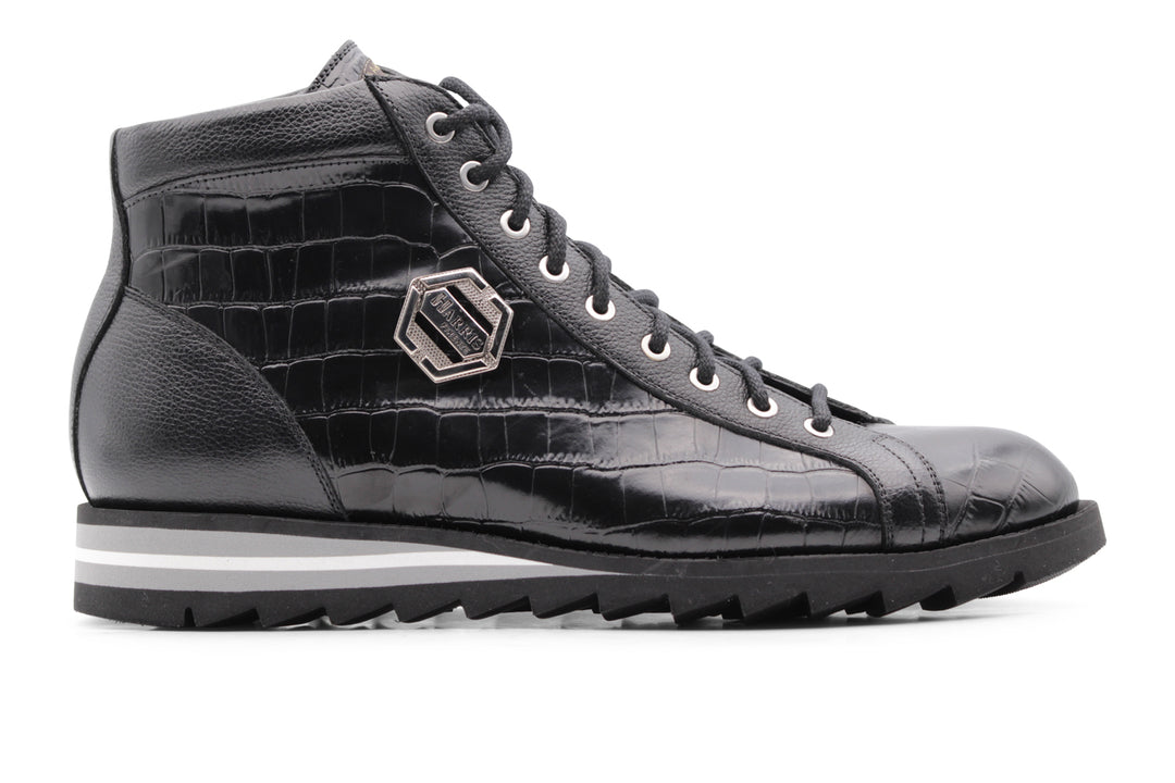 Botín de piel efecto cocodrilo