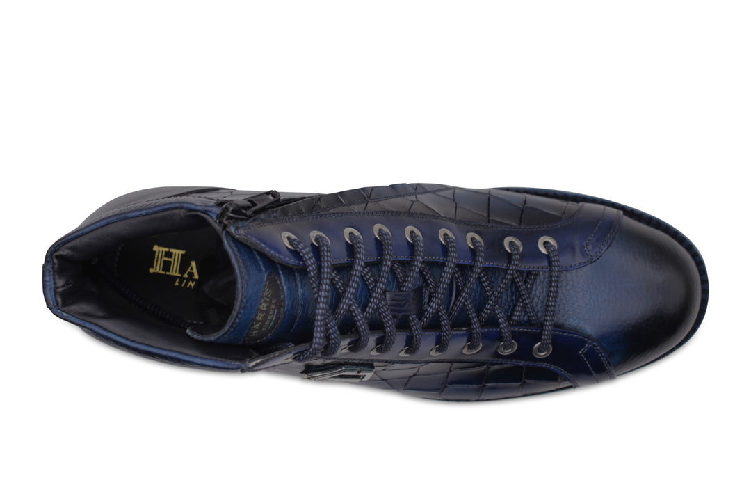 Botín de piel efecto cocodrilo pintado a mano