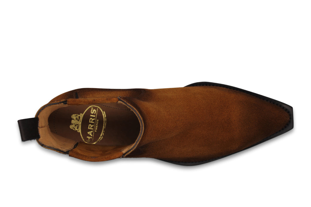 Botín texano en ante de color Cognac