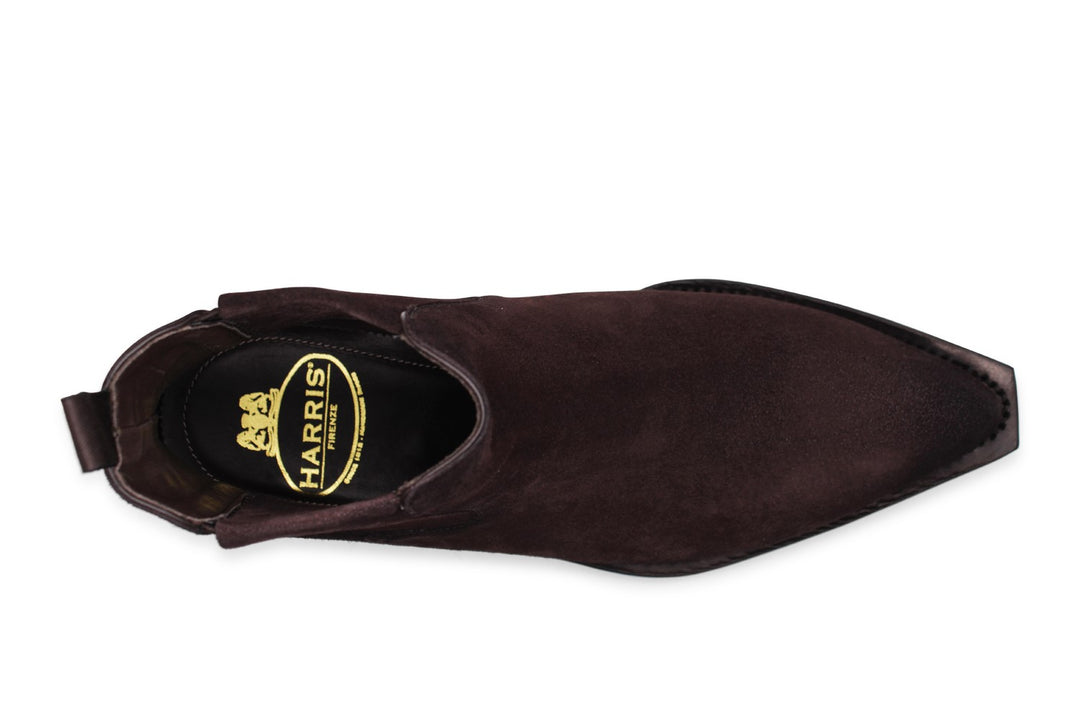 Bottine texane en daim Testa di Moro nuancé