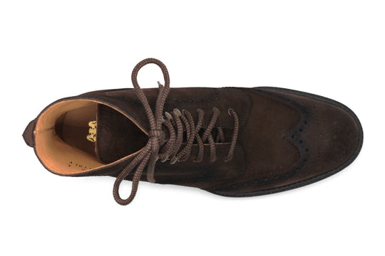 Wildlederstiefelette Testa di Moro mit Brogue-Details