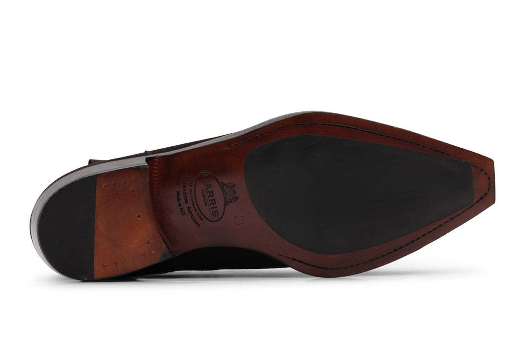 Bottine texane en daim Testa di Moro nuancé