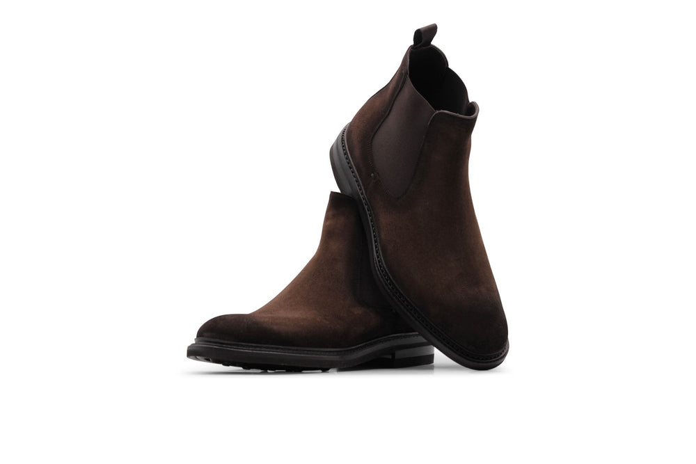 Bottine en daim Testa di Moro avec élastique