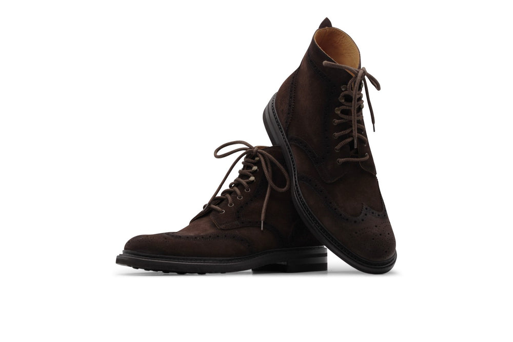 Botín de ante Testa di Moro con detalles brogue