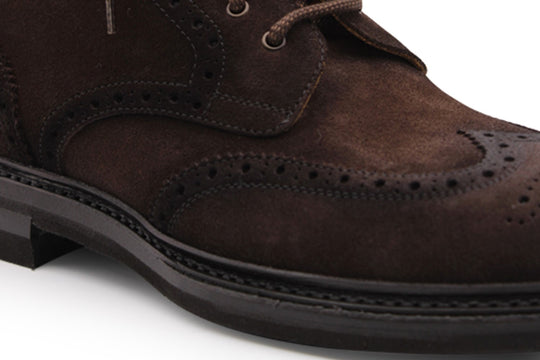 Wildlederstiefelette Testa di Moro mit Brogue-Details