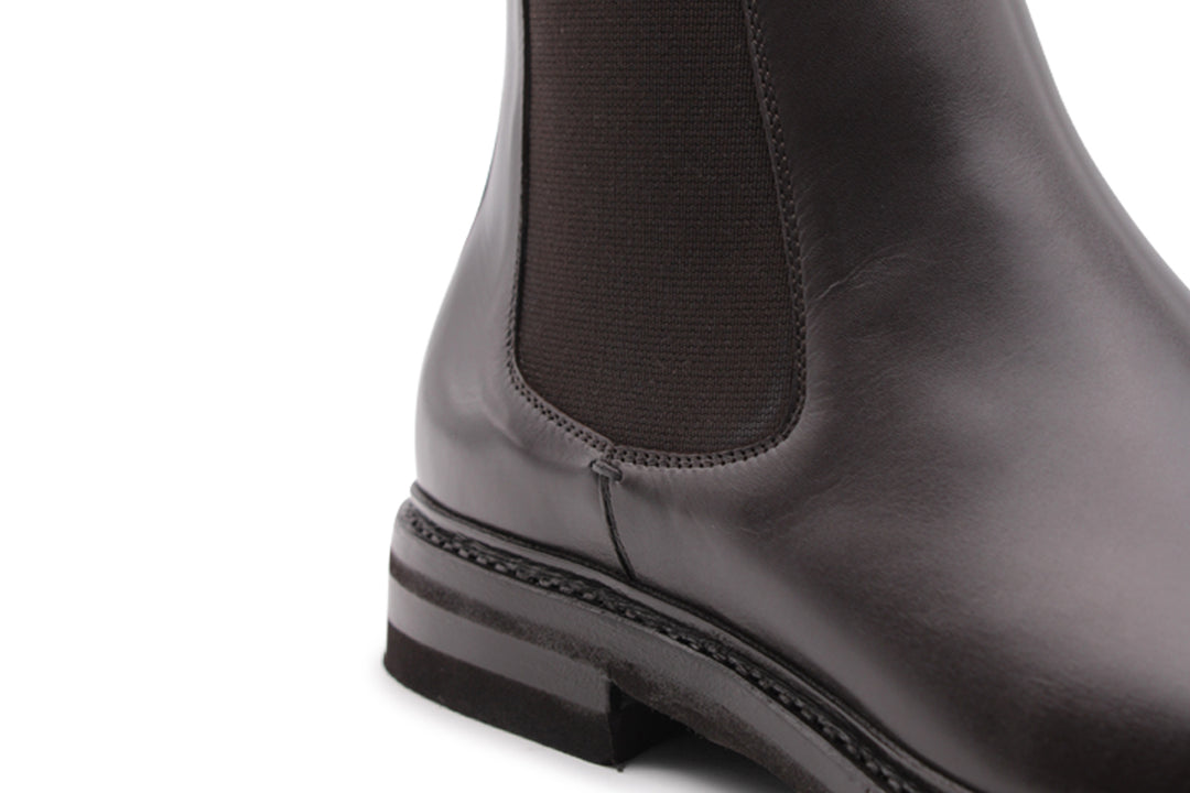 Polacchino liscio con elastico e suola in gomma