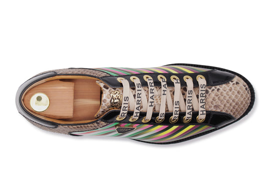 Sneakers Limited Edition in pitone e rigato multicolor