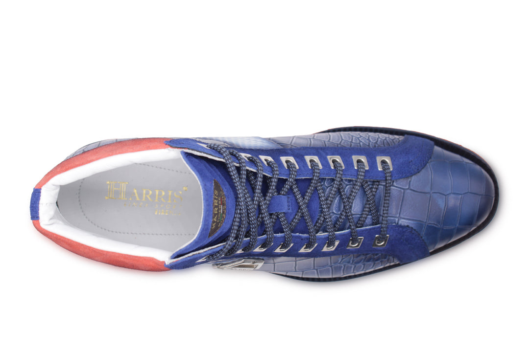 Bottine en cuir effet crocodile