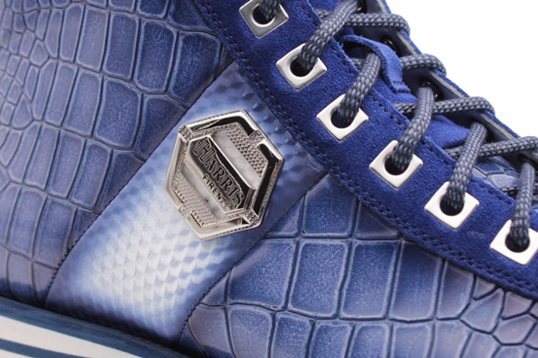 Bottine en cuir effet crocodile