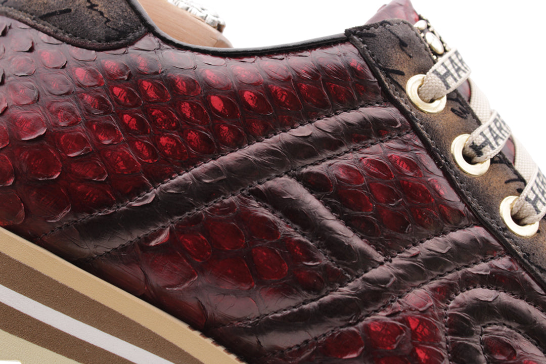 Baskets en cuir python