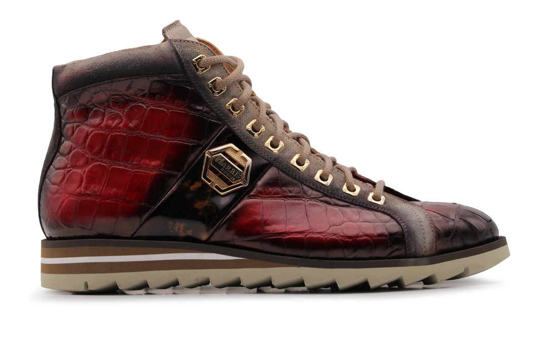 Polacchino in pelle effetto coccodrillo